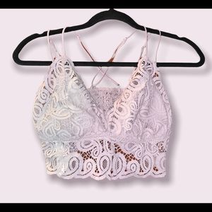 PINK lace longline bralette